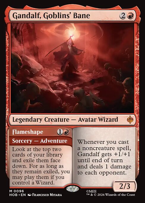 Gandalf, Goblins' Bane // Flameshape HOB 096 Foil - Magic The Hobbit carta singola ENG
