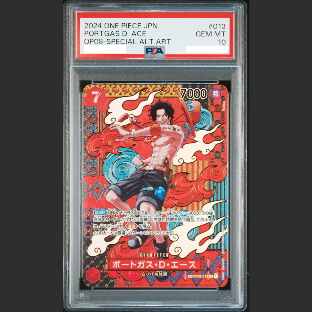 PSA 10 - One Piece JAP - OP08 - #013 PORTGAS D. ACE – Mirabilia Store