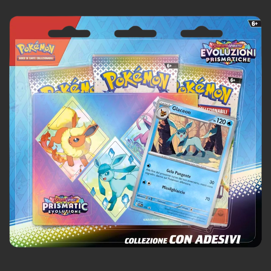Pokémon Evoluzioni Prismatiche - Collezione con adesivo (variante Glaceon) - Ita