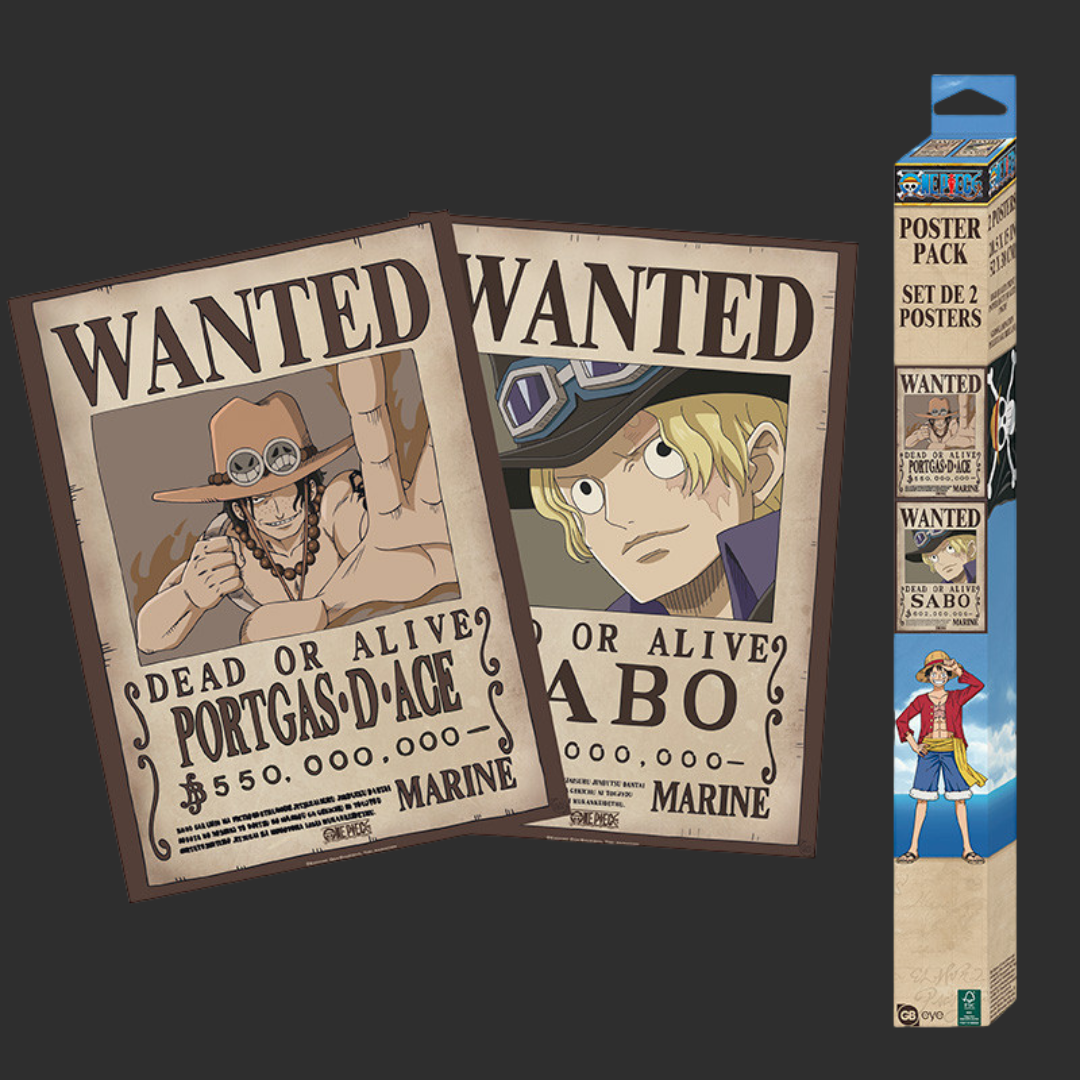 One Piece | Set 2 Chibi Posters: Wanted Sabo / Ace (52x38)