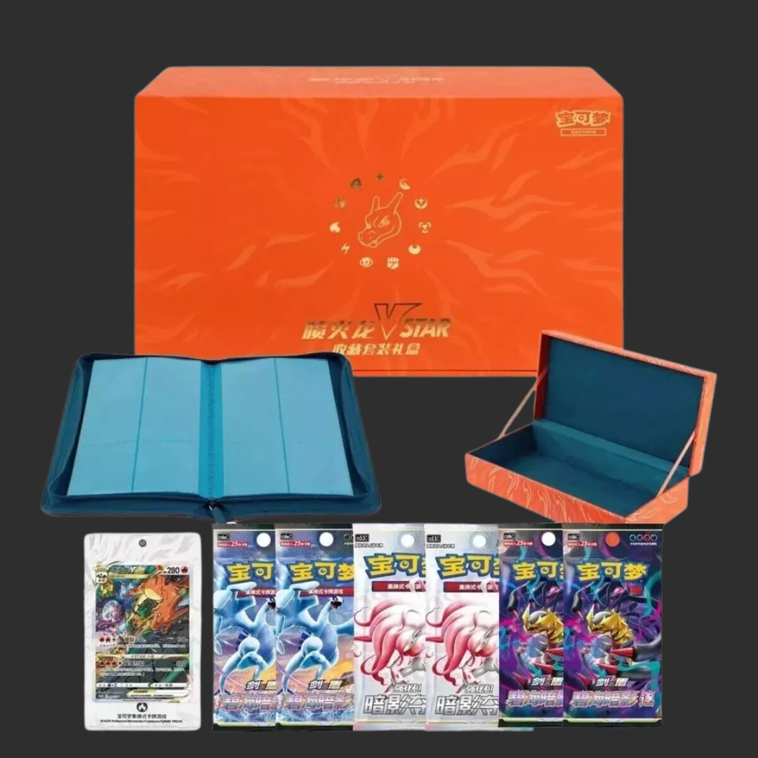 Pokémon TCG – Charizard VSTAR Collection Set Gift Box – Edizione Cinese Semplificata (leggermente danneggiata - vedi foto)