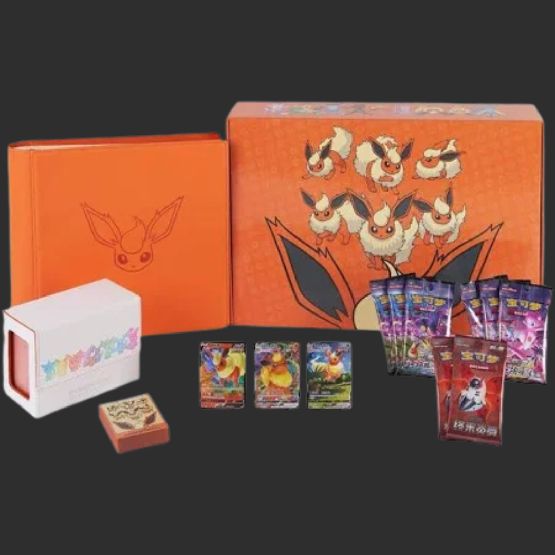 Pokémon TCG – Eevee GX Advanced Flareon Gift Box – Edizione Cinese Semplificata
