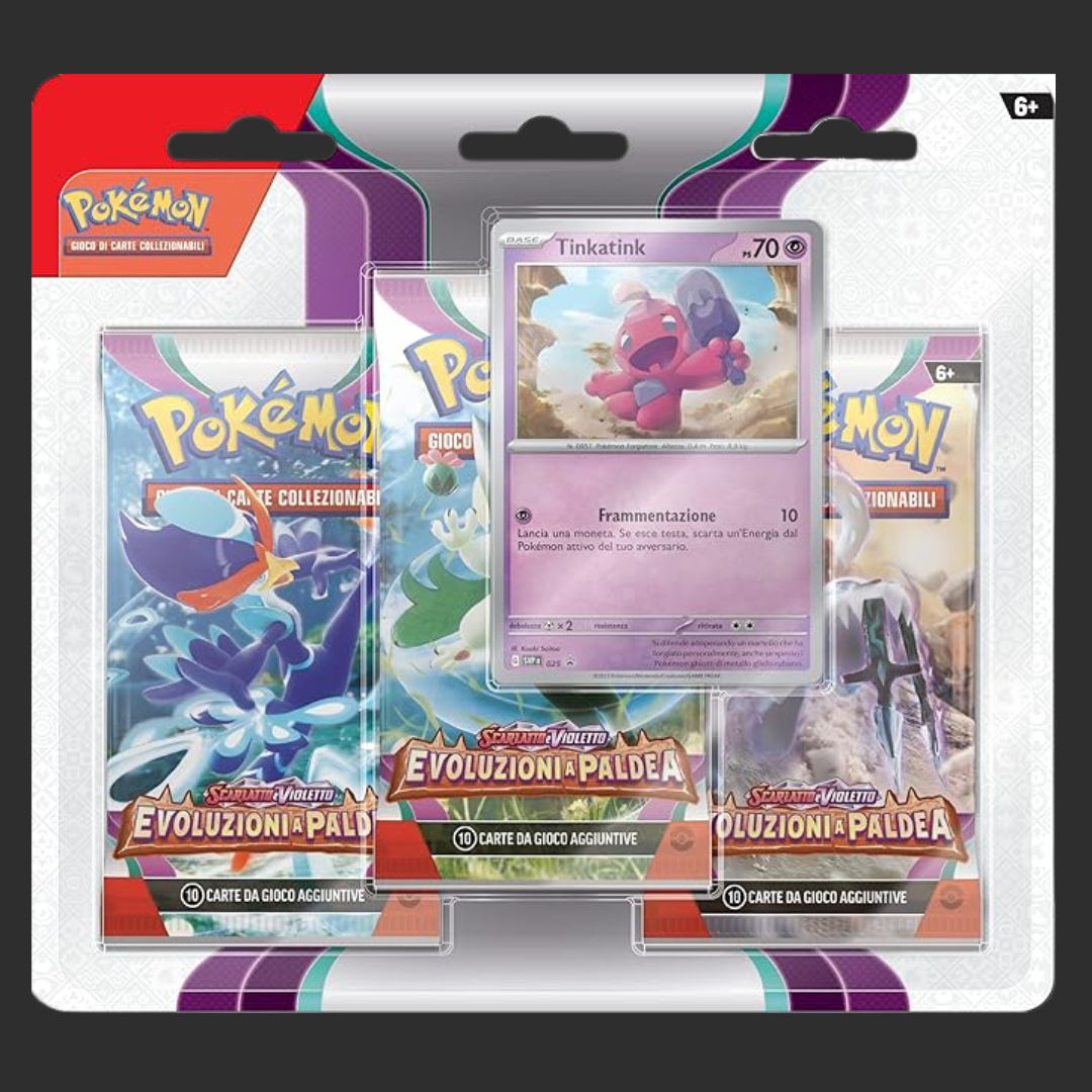 Pokémon Evoluzioni a Paldea - Blister 3 bustine + Promo Tinkatink - Ita
