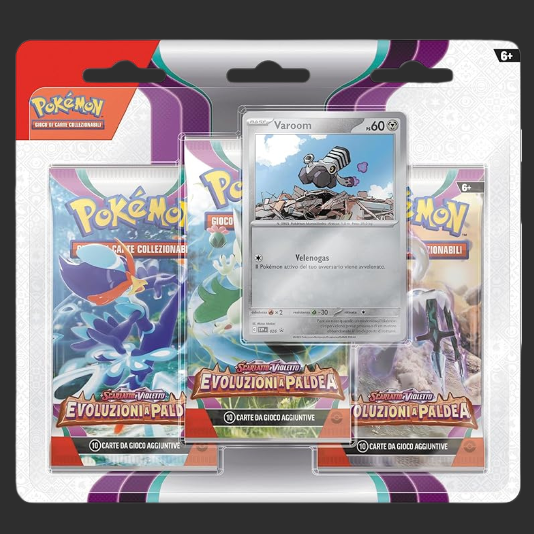 Pokémon Evoluzioni a Paldea - Blister 3 bustine + Promo Varoom - Ita