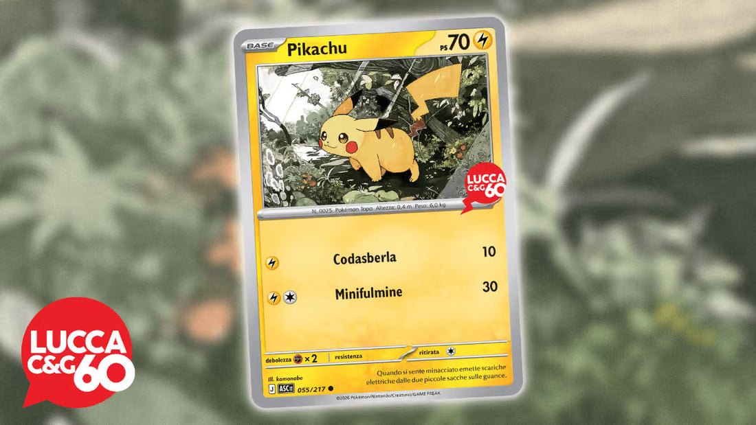 Pokémon celebra Lucca Comics & Games 2026 con una carta esclusiva di Pikachu: ecco come ottenerla
