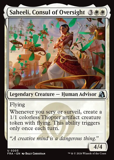 Carte Singole Magic ENG - Reality Fracture - Saheeli, Consul of Oversight (FRA 203)