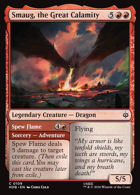 Smaug, the Great Calamity // Spew Flame HOB 109 Foil - Magic The Hobbit carta singola ENG