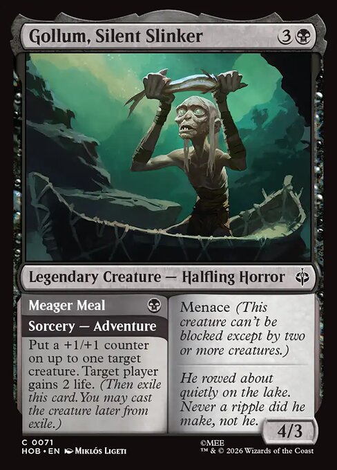 Gollum, Silent Slinker // Meager Meal HOB 071 Foil - Magic The Hobbit carta singola ENG