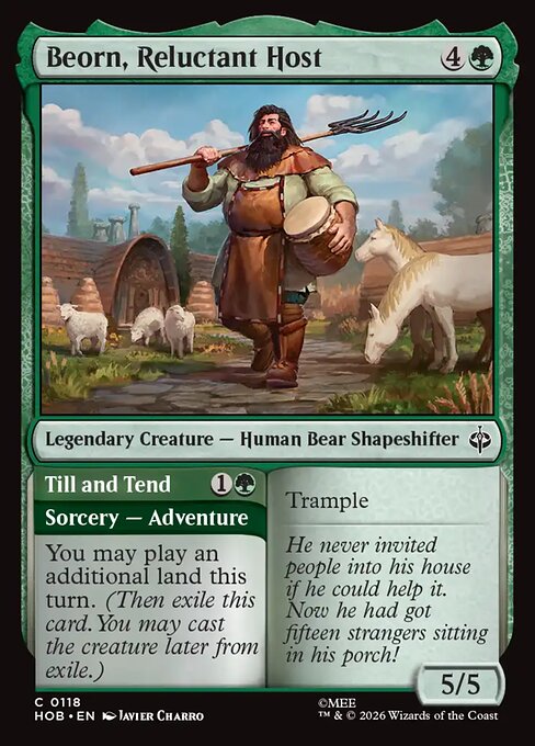 Beorn, Reluctant Host // Till and Tend HOB 118 Regular - Magic The Hobbit carta singola ENG