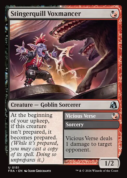 Carte Singole Magic ENG - Reality Fracture - Stingerquill Voxmancer // Vicious Verse (FRA 151)