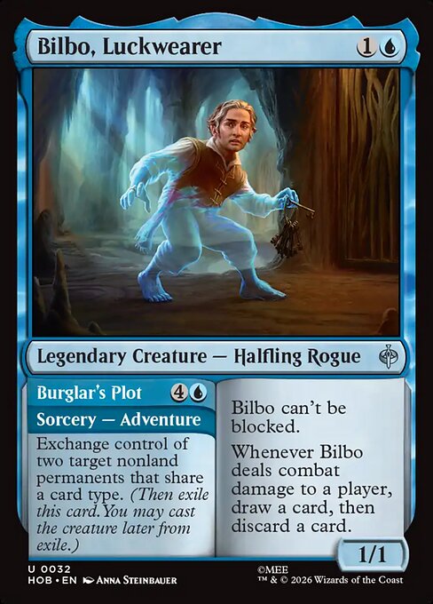 Bilbo, Luckwearer // Burglar's Plot HOB 032 Foil - Magic The Hobbit carta singola ENG