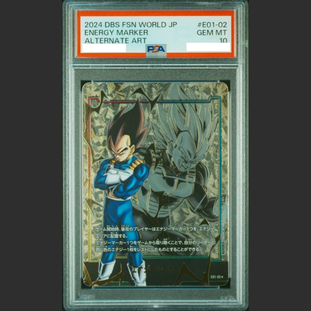 PSA 10 - Dragon Ball Fusion World Jap - #E01-02 ENERGY MARKER - ALTERNATE ART