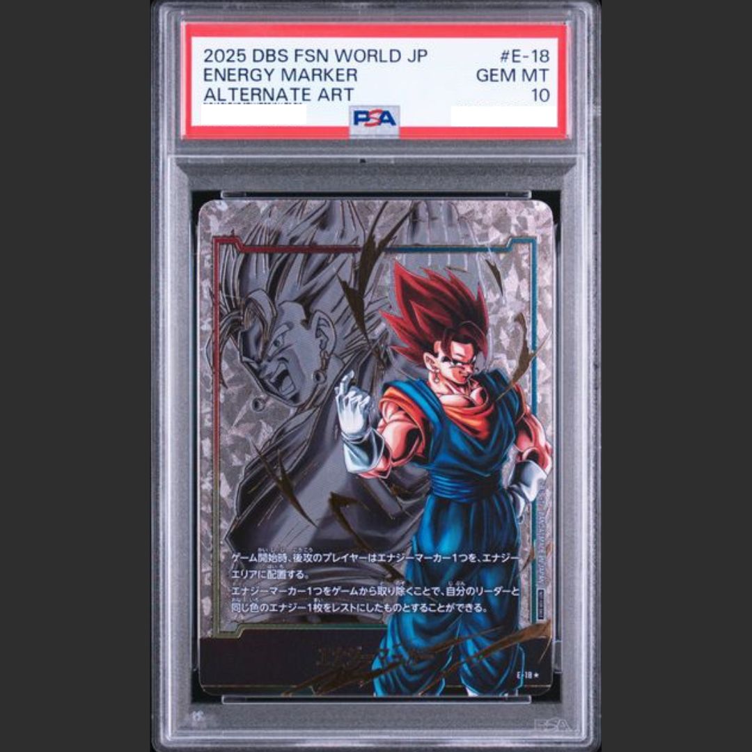 PSA 10 - Dragon Ball Fusion World Jap - ENERGY MARKER PACK 04 - #E-18 ENERGY MARKER ALTERNATE ART