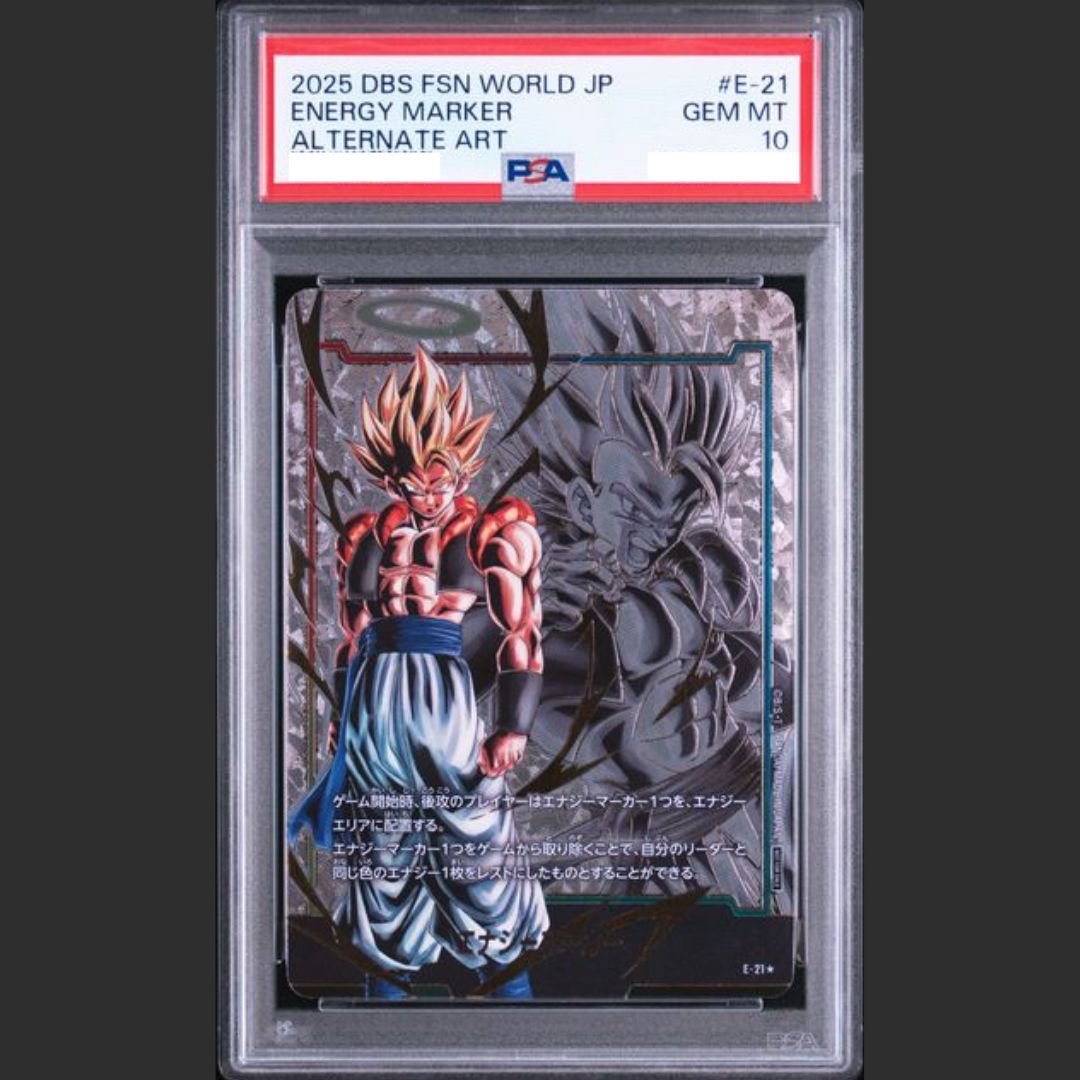 PSA 10 - Dragon Ball Fusion World Jap - ENERGY MARKER PACK 04 #E-21 - ENERGY MARKER ALTERNATE ART