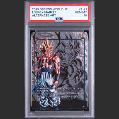 PSA 10 - Dragon Ball Fusion World Jap - ENERGY MARKER PACK 04 #E-21 - ENERGY MARKER ALTERNATE ART