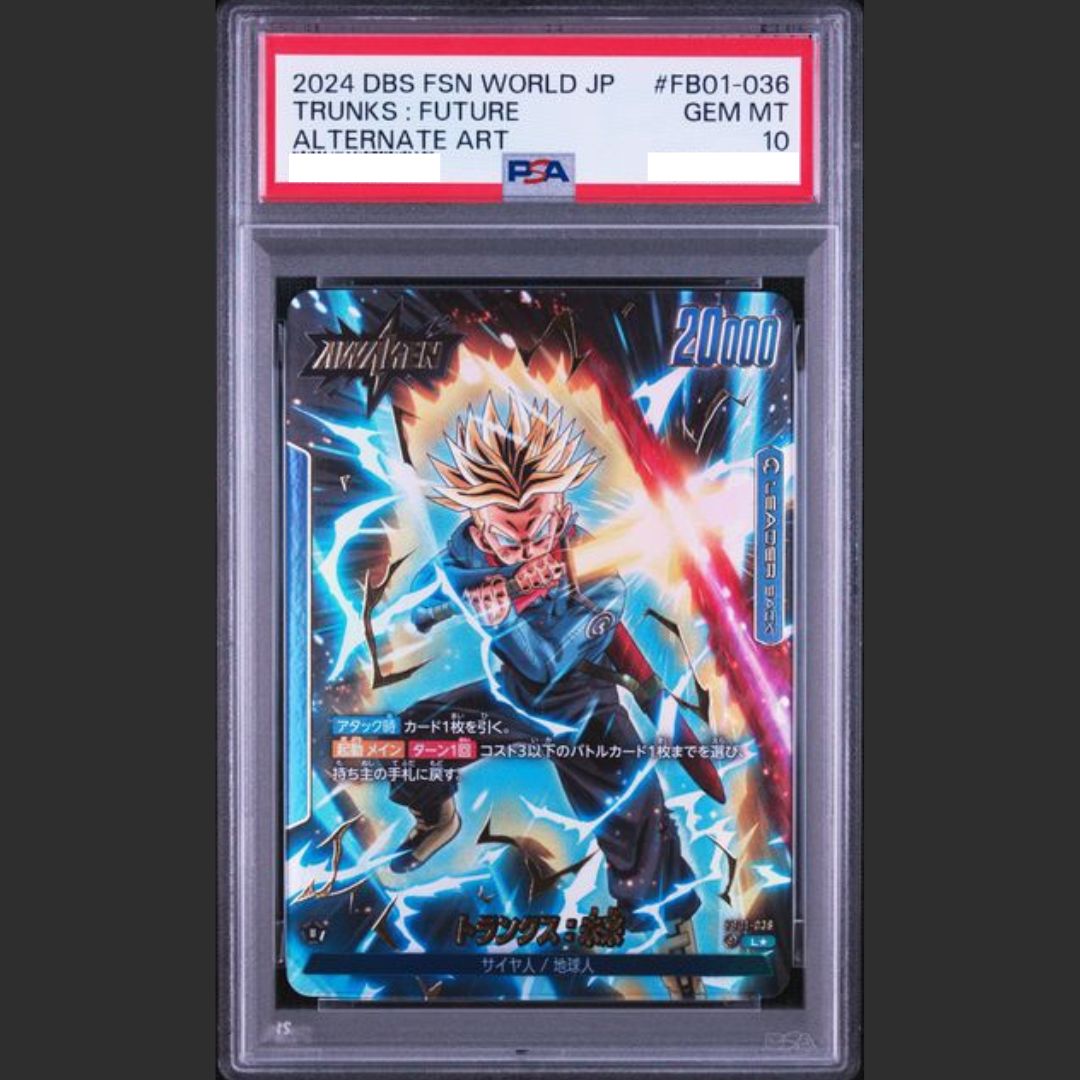 PSA 10 - Dragon Ball Fusion World Jap - #FB01-036 TRUNKS : FUTURE - ALTERNATE ART