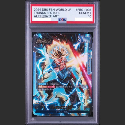 PSA 10 - Dragon Ball Fusion World Jap - #FB01-036 TRUNKS : FUTURE - ALTERNATE ART