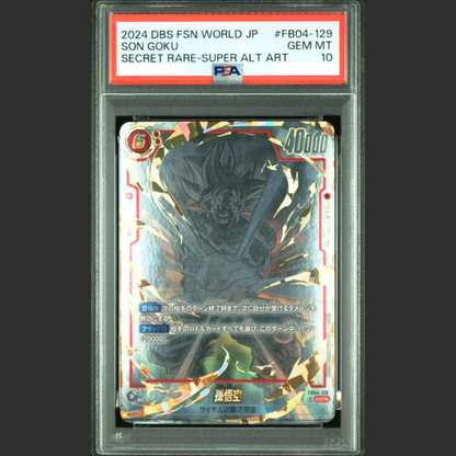 PSA 10 - Dragon Ball Fusion World Jap - #FB04-129 SON GOKU - SECRET RARE-SUPER ALT ART