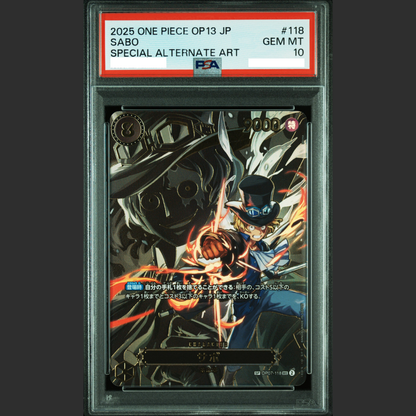 PSA 10 - One Piece JAP - OP13 - #118 SABO - SPECIAL ALTERNATE ART PSA 10 - One Piece JAP - OP13 - #118 SABO - SPECIAL ALTERNATE ART