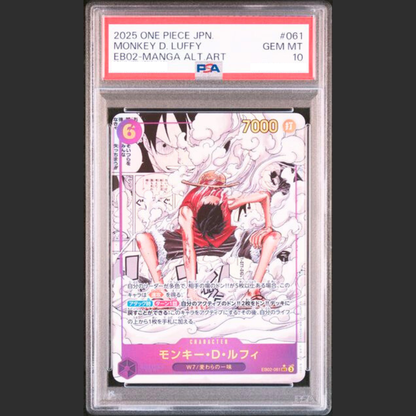 PSA 10 - One Piece JAP - EB02 - #061 MONKEY D. LUFFY - MANGA ALTERNATE ART
