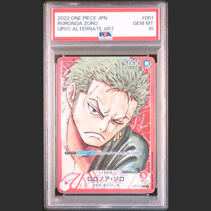 PSA 10 - One Piece JAP - OP01 - RORONOA ZORO - ALTERNATE ART