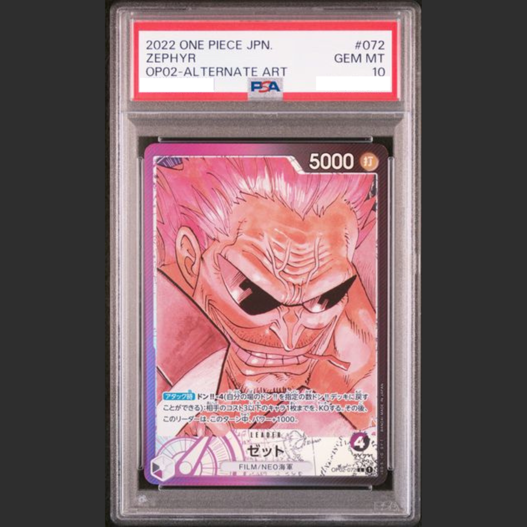 PSA 10 - One Piece JAP - OP02 - #072 ZEPHYR - ALTERNATE ART