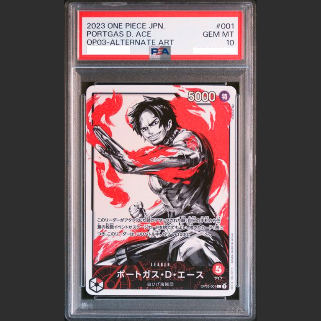 PSA 10 - One Piece JAP - OP03 - #001 PORTGAS D. ACE - ALTERNATE ART