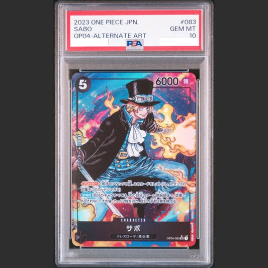 PSA 10 - One Piece JAP - OP04-KINGDOMS OF INTRIGUE - #083 SABO - ALTERNATE ART