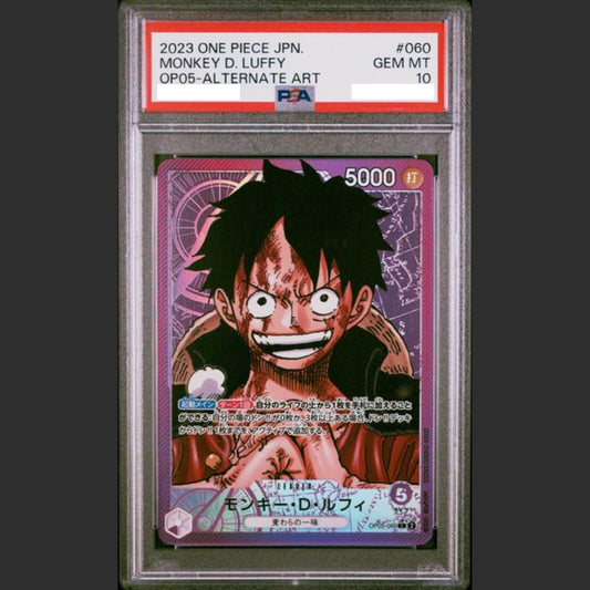 PSA 10 - One Piece JAP - OP05-AWAKENING OF THE NEW ERA - #060 MONKEY D. LUFFY - ALTERNATE ART
