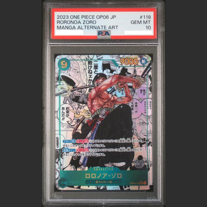 PSA 10 - One Piece JAP - OP06 - #118 RORONOA ZORO - MANGA ALTERNATE ART