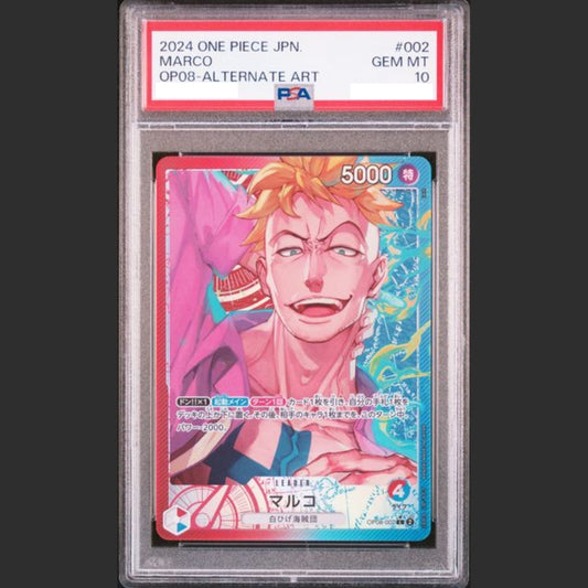PSA 10 - One Piece JAP - OP08-TWO LEGENDS - #002 MARCO - ALTERNATE ART
