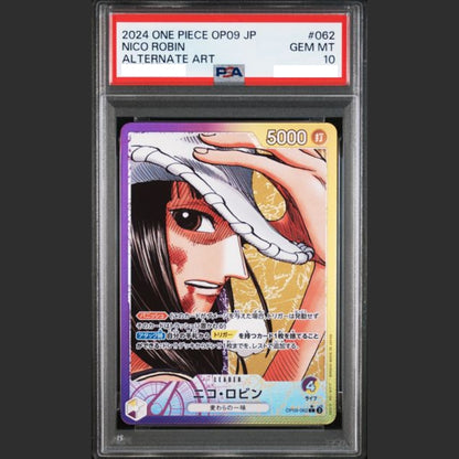 PSA 10 - One Piece JAP - OP09-EMPERORS IN THE NEW WORLD - #062 NICO ROBIN - ALTERNATE ART