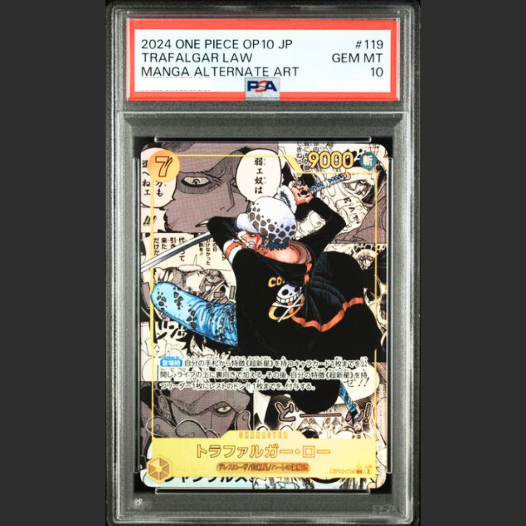 PSA 10 - One Piece JAP - OP10 - #119 TRAFALGAR LAW - MANGA ALTERNATE ART