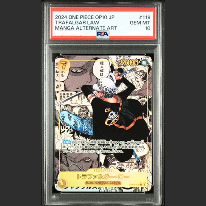 PSA 10 - One Piece JAP - OP10 - #119 TRAFALGAR LAW - MANGA ALTERNATE ART