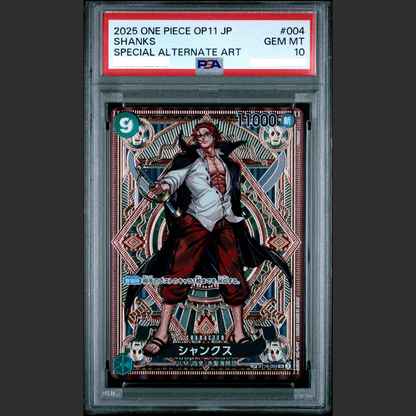 PSA 10 - One Piece JAP - OP11 - #004 SHANKS SPECIAL ALTERNATE ART PSA 10 - One Piece JAP - OP11 - #004 SHANKS SPECIAL ALTERNATE ART