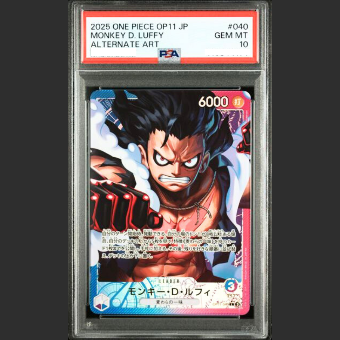 PSA 10 - One Piece JAP - OP11 - #040 MONKEY D. LUFFY - ALTERNATE ART