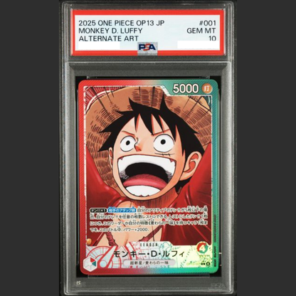 PSA 10 - One Piece JAP - OP13 - #001 MONKEY D. LUFFY - ALTERNATE ART