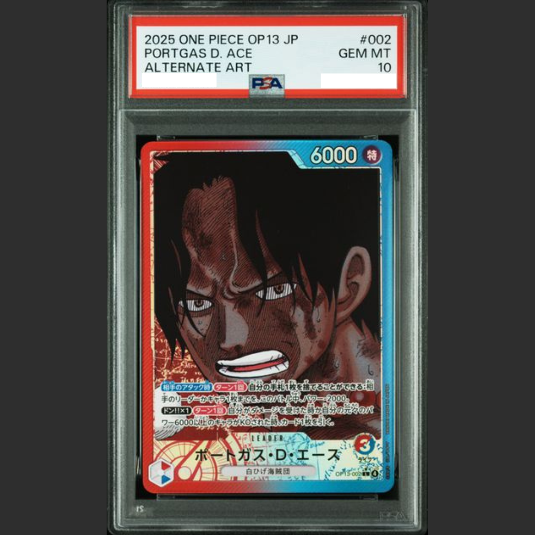 PSA 10 - One Piece JAP - OP13 - #002 PORTGAS D. ACE - ALTERNATE ART
