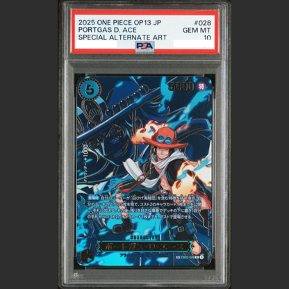 PSA 10 - One Piece JAP - OP13 - #028 PORTGAS D. ACE - SPECIAL ALTERNATE ART