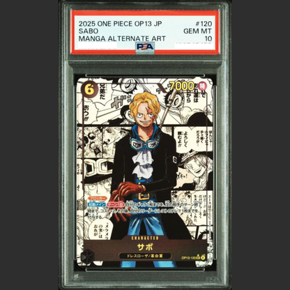PSA 10 - One Piece JAP - OP13 - #120 SABO - MANGA ALTERNATE ART