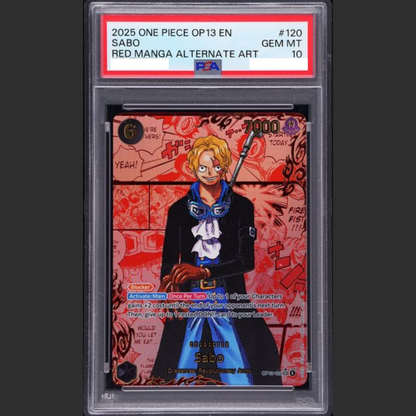 PSA 10 (su prenotazione) - One Piece JAP - OP13 - #120 SABO - RED MANGA ALTERNATE ART