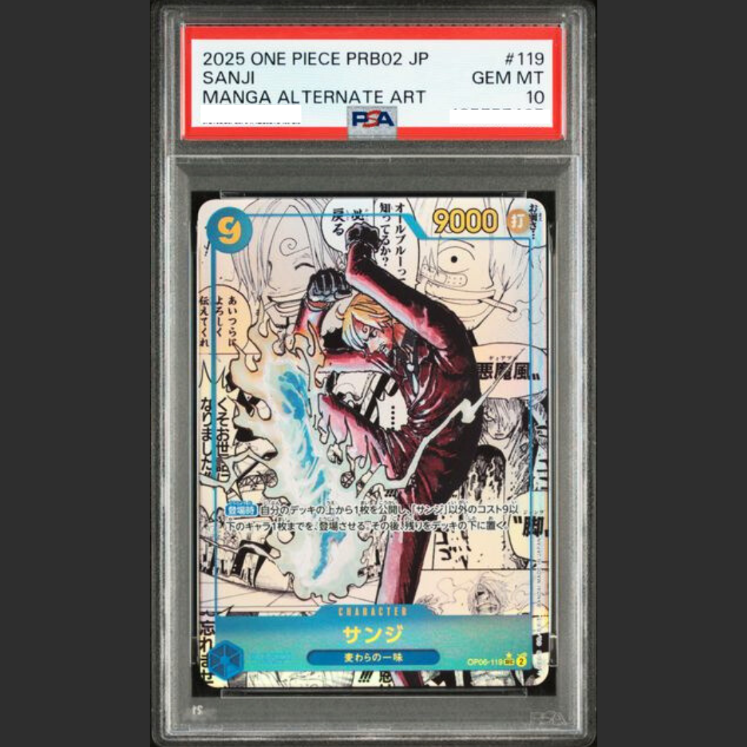 PSA 10 - One Piece JAP - PRB02 - #119 SANJI - MANGA ALTERNATE ART