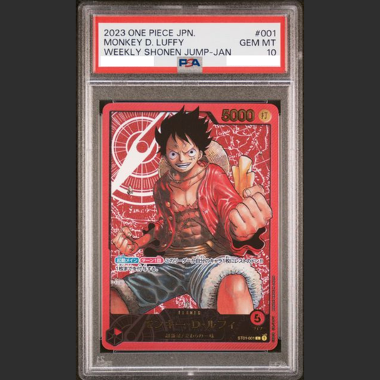 PSA 10 - One Piece JAP - PROMO - #001 MONKEY D. LUFFY - WEEKLY SHONEN JUMP-JAN