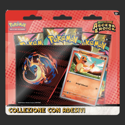 Pokémon - Ascesa Eroica - Collezione con adesivi Charmander - Ita