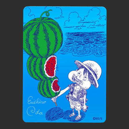 Promo Card - One Piece JAP - NatsuComi 2026 Meta Kira Card Luffy Watermelon Eiichiro Oda Signed - Promo