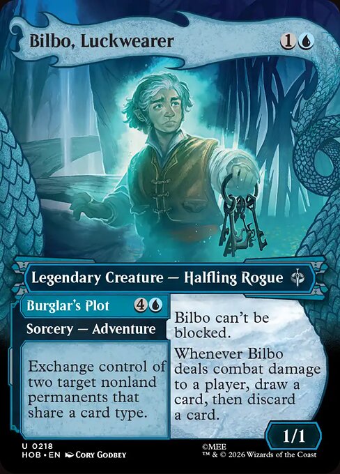 Bilbo, Luckwearer // Burglar's Plot HOB 218 Foil - Magic The Hobbit carta singola ENG