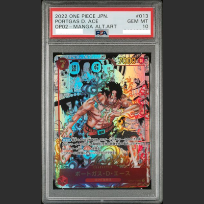 PSA 10 - One Piece JAP - OP02 - #013 PORTGAS D. ACE - MANGA ALTERNATE ART