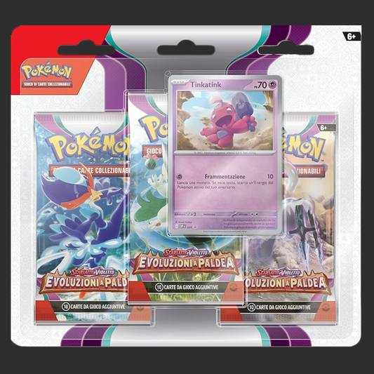 Pokémon Evoluzioni a Paldea - Blister 3 bustine + Promo Tinkatink -  Ita