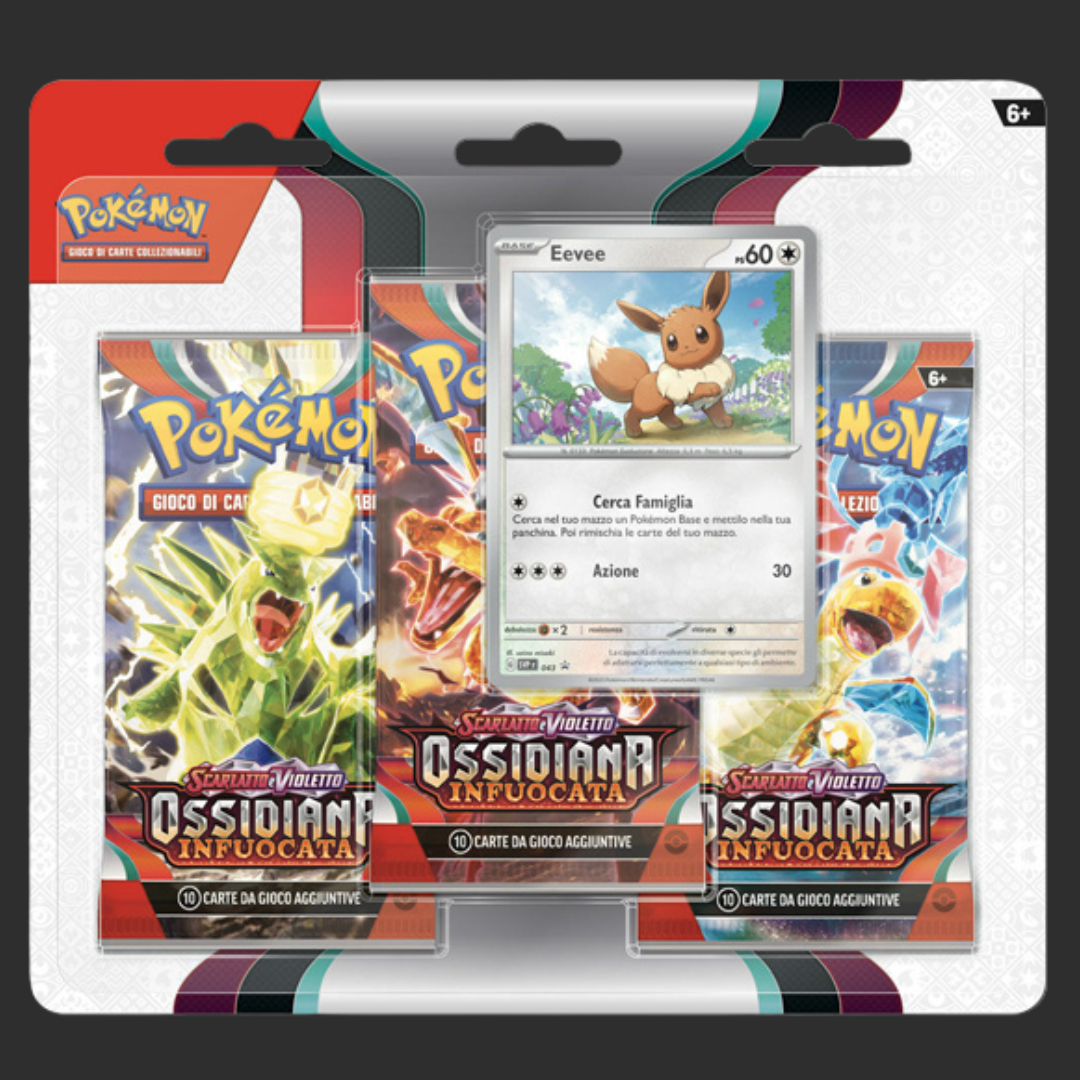 Pokémon - Ossidiana Infuocata - Blister 3 Bustine (Eevee) - Ita