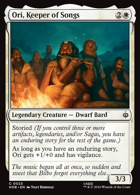 Ori, Keeper of Songs HOB 023 Foil - Magic The Hobbit carta singola ENG